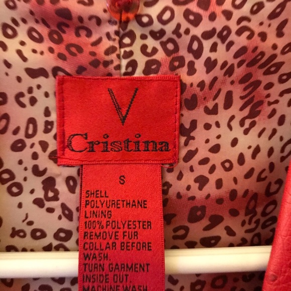 Faux Red Leather jacket - Picture 3 of 3